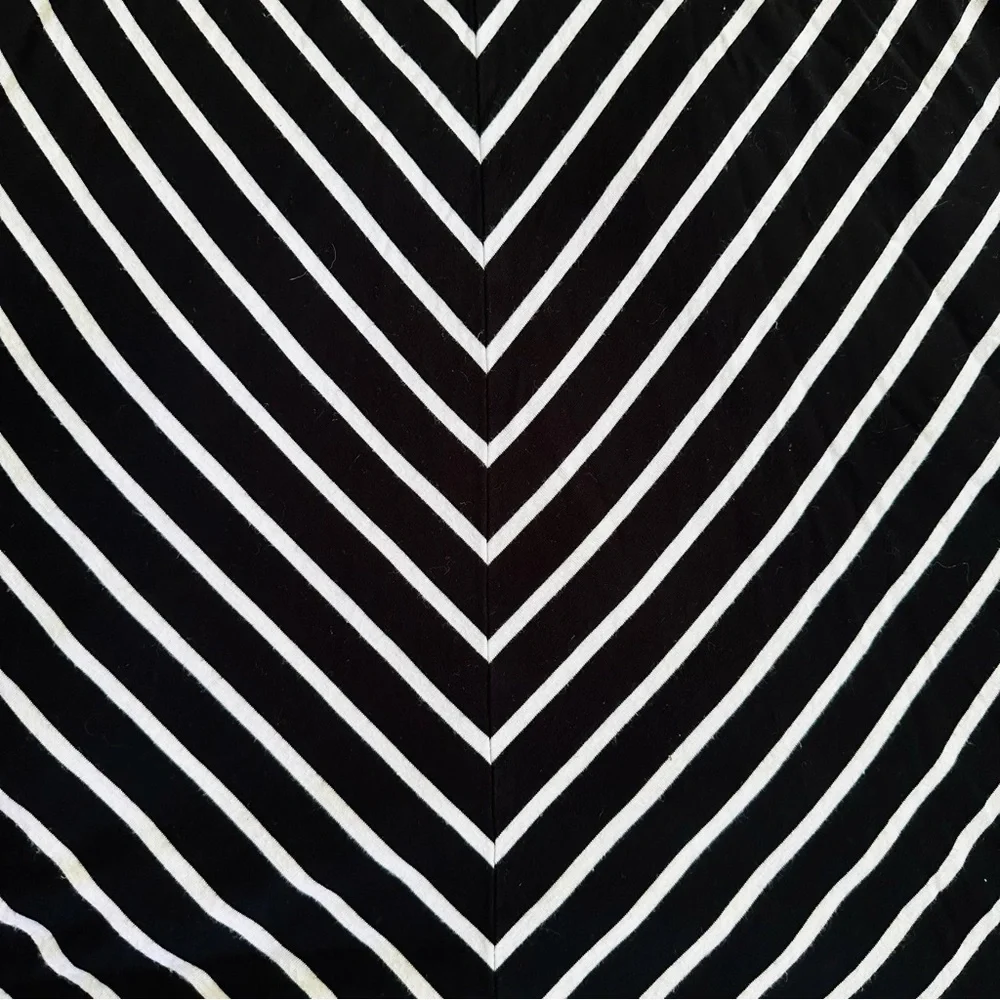 Merona Y2K Black And White Striped Pull-On Chevron Maxi Skirt, Small